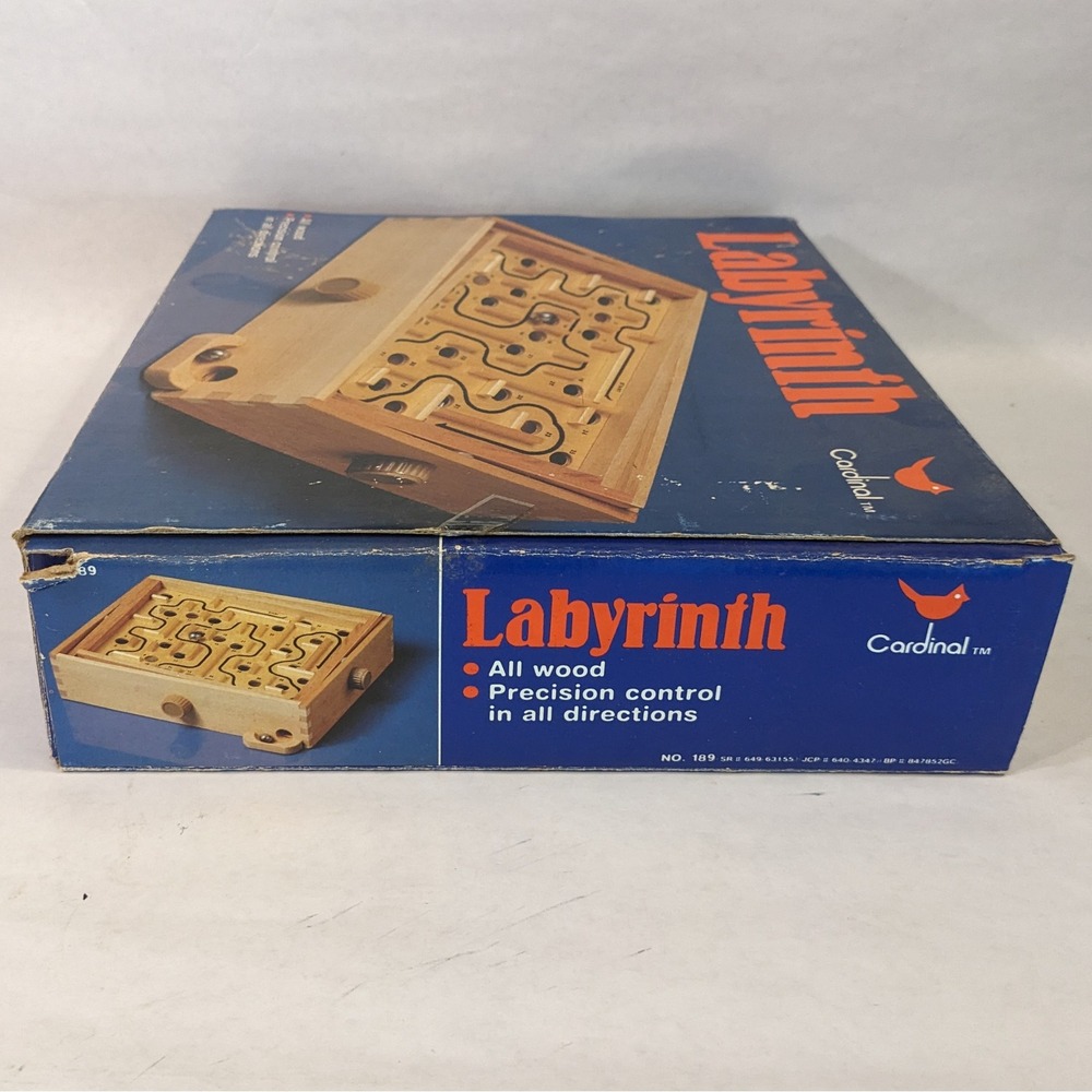 Vtg Cardinal Labyrinth Wooden Maze Game Skill Tabletop Board Game Complete - Picture 3 of 9